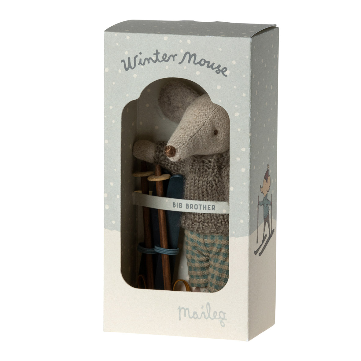 Maileg Winter Mouse with Ski Set, Big Brother PRE-ORDER eta Dec 23 (8534066102559)