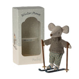 Maileg Winter Mouse with Ski Set, Big Brother PRE-ORDER eta Dec 23 (8534066102559)