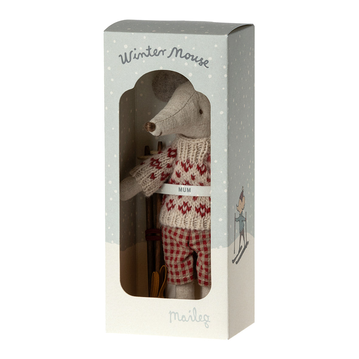 Maileg Winter Mouse with Ski Set, Mum PRE-ORDER eta Dec 23 (8534078783775)