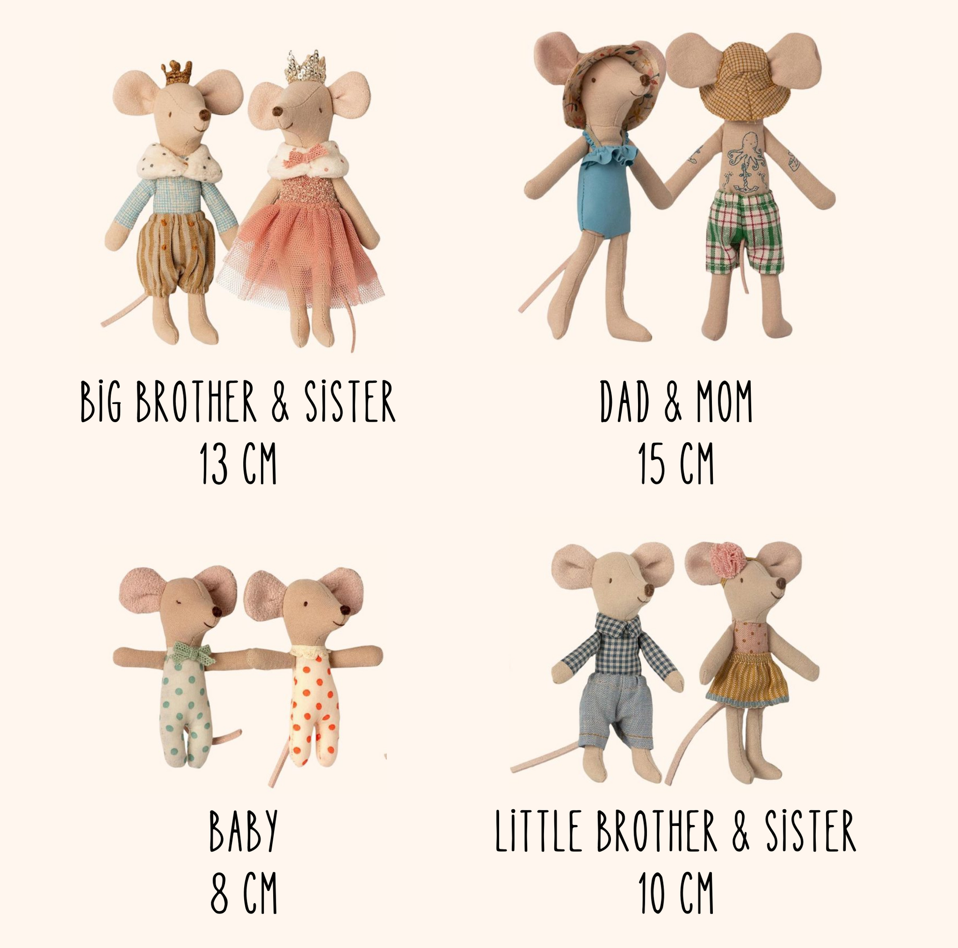 Maileg Clothes and Bag for Big Sister Mouse, Old Rose (8242568167711)