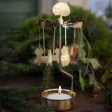 Lisa L Cats Tea Light Carousel, Gold
