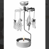 Fox and Santa Tea Light Carousel, Silver