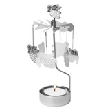 Lisa L Angels Tea Light Carousel, Silver