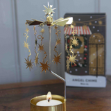 Winter City Tea Light Carousel, Gold