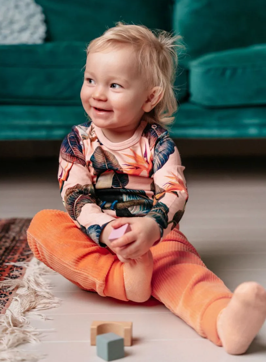 Velvet Baby Trousers Aaro, Peach (8906907091231)
