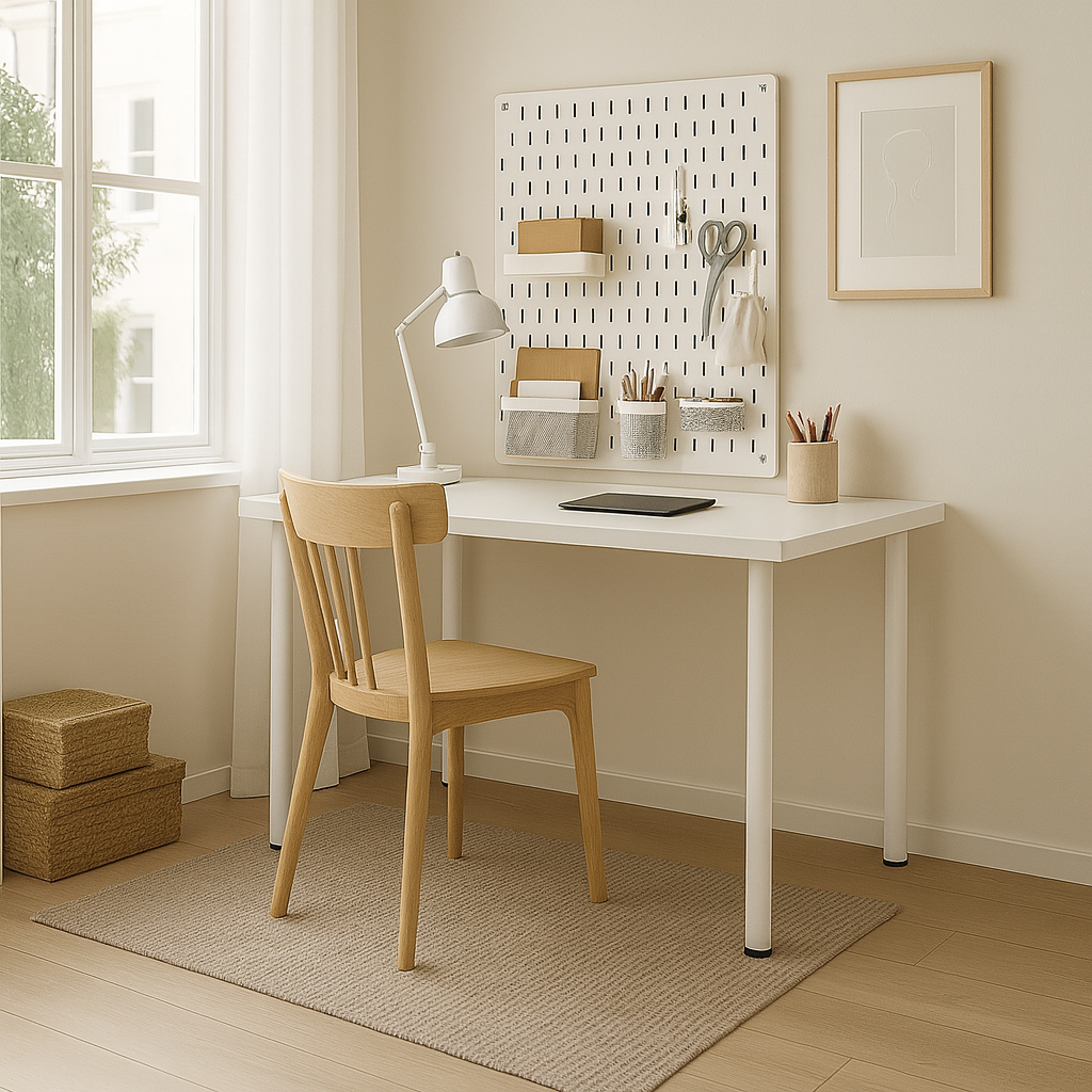 Ikea Adils Basic Pole Table Leg, 70cm, White (1966210547777)