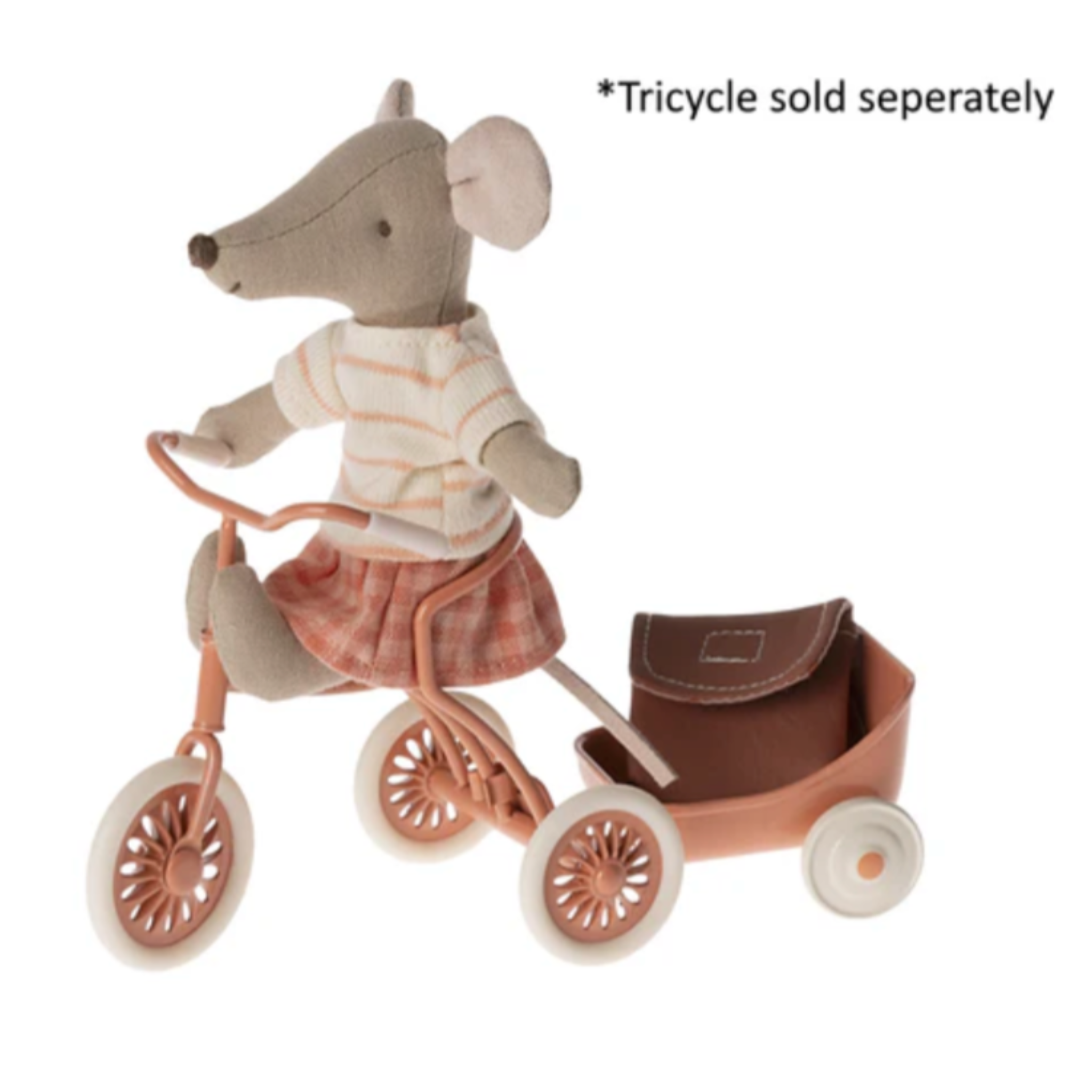 Maileg Tricycle Mouse Big, Coral 2024 (8155939668255)