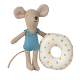 Maileg Beach Mouse Little Sister with Float Multi Dot