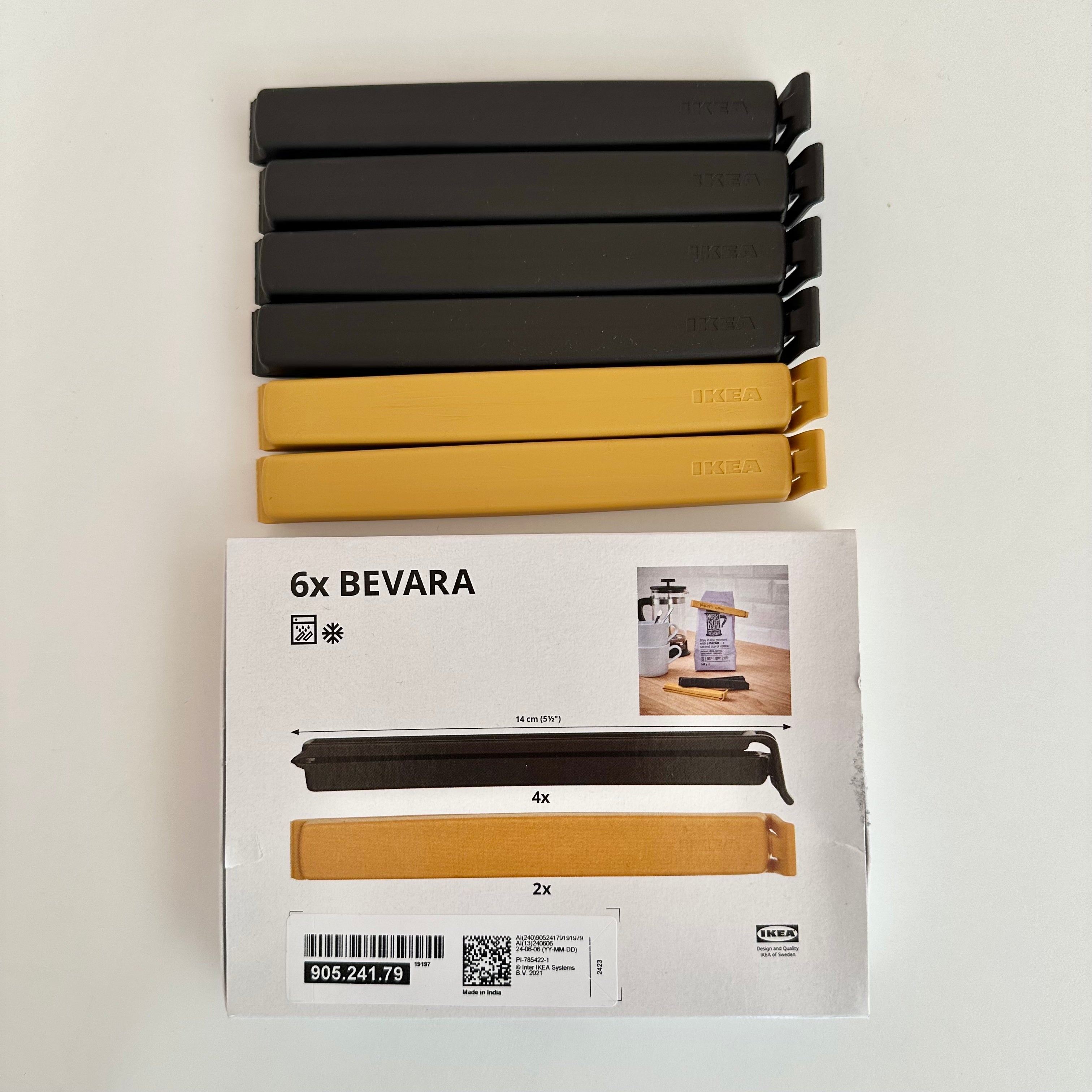 Ikea Bevara Bag Clips, 6-Pack (8774964281631)
