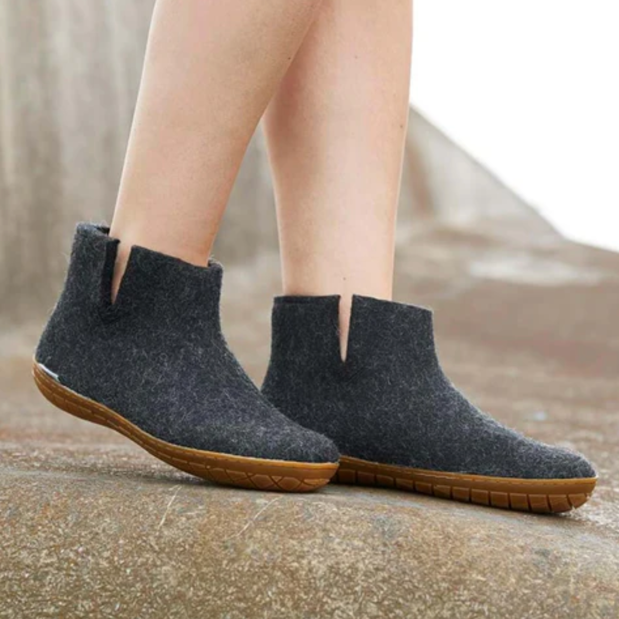 Glerups The Boot Charcoal - Honey Rubber Sole (10093859930399)
