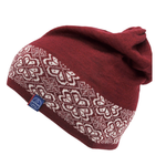 Briksdal Merino Wool Beanie, Burgundy-White (10181568069919)