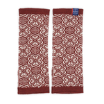 Briksdal Merino Wool Fingerless Gloves, Burgundy-White (10181568233759)