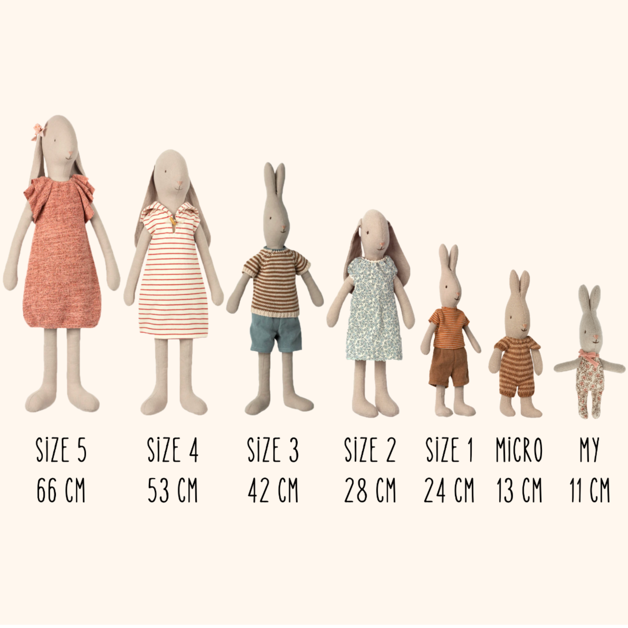 Maileg Rabbit, MY Light Blue Check (9362247123231)