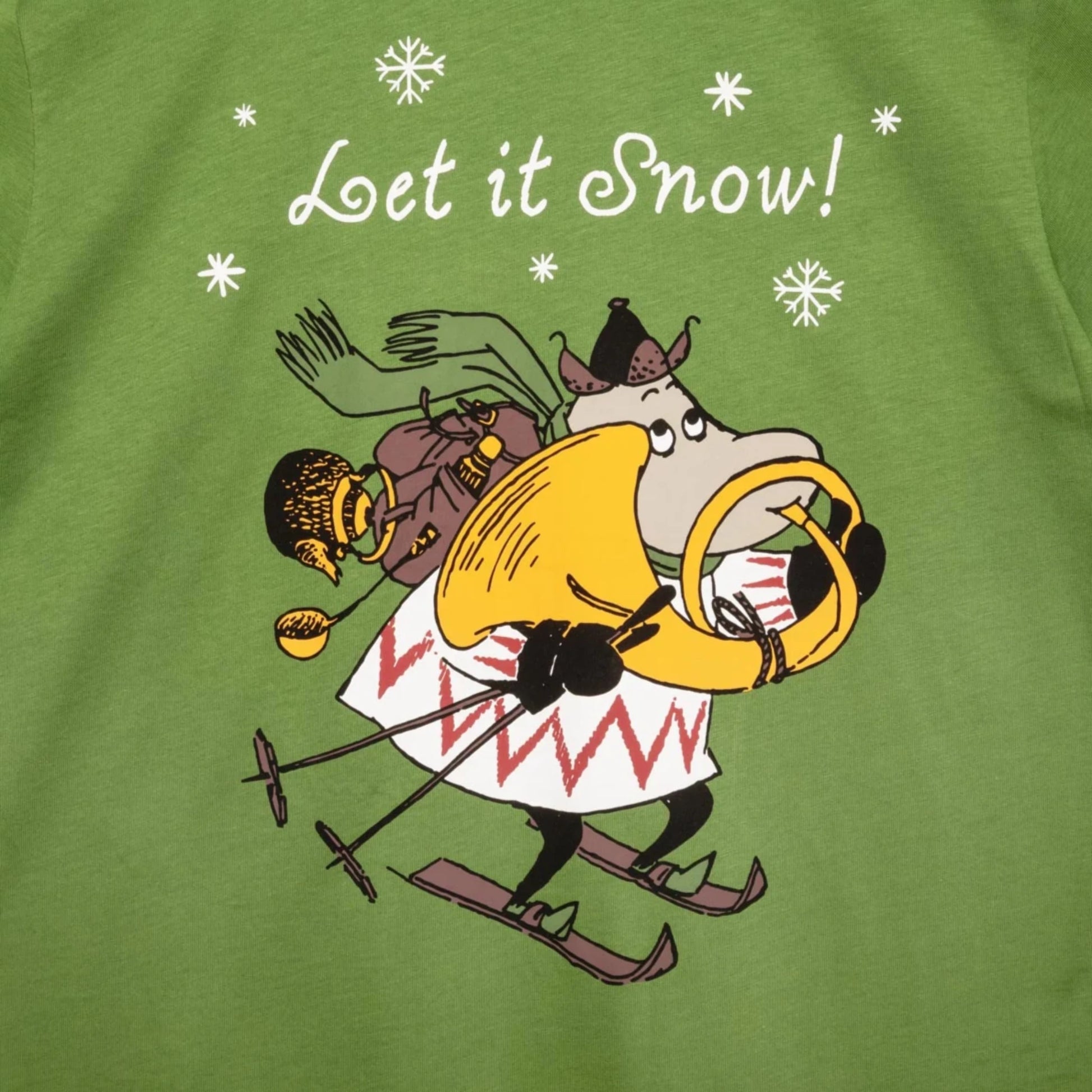 Moomin Oiva T-Shirt Let It Snow, Green (8745408233759)