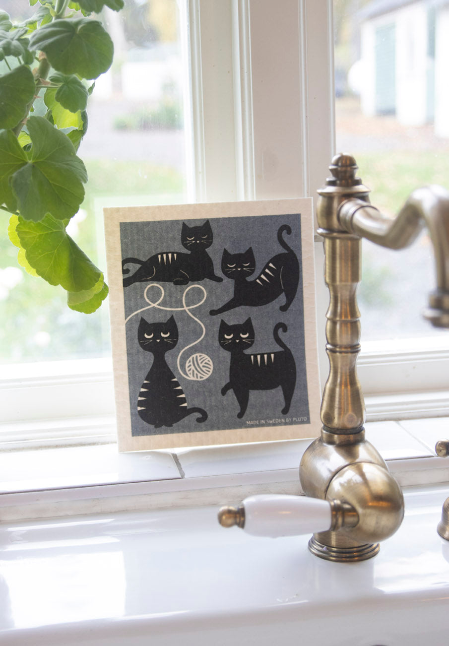 100% Biodegradable Dishcloth, Cat Family (8605392929055)