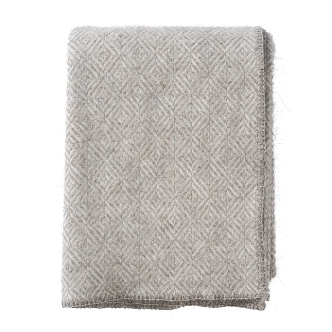 Klippan Diamonds 100% Wool Blanket, Natural Beige (9436325642527)