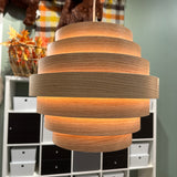 Ikea Dykarklocka Lamp Shade, White Stained Oak Veneer 40cm (9459350339871)