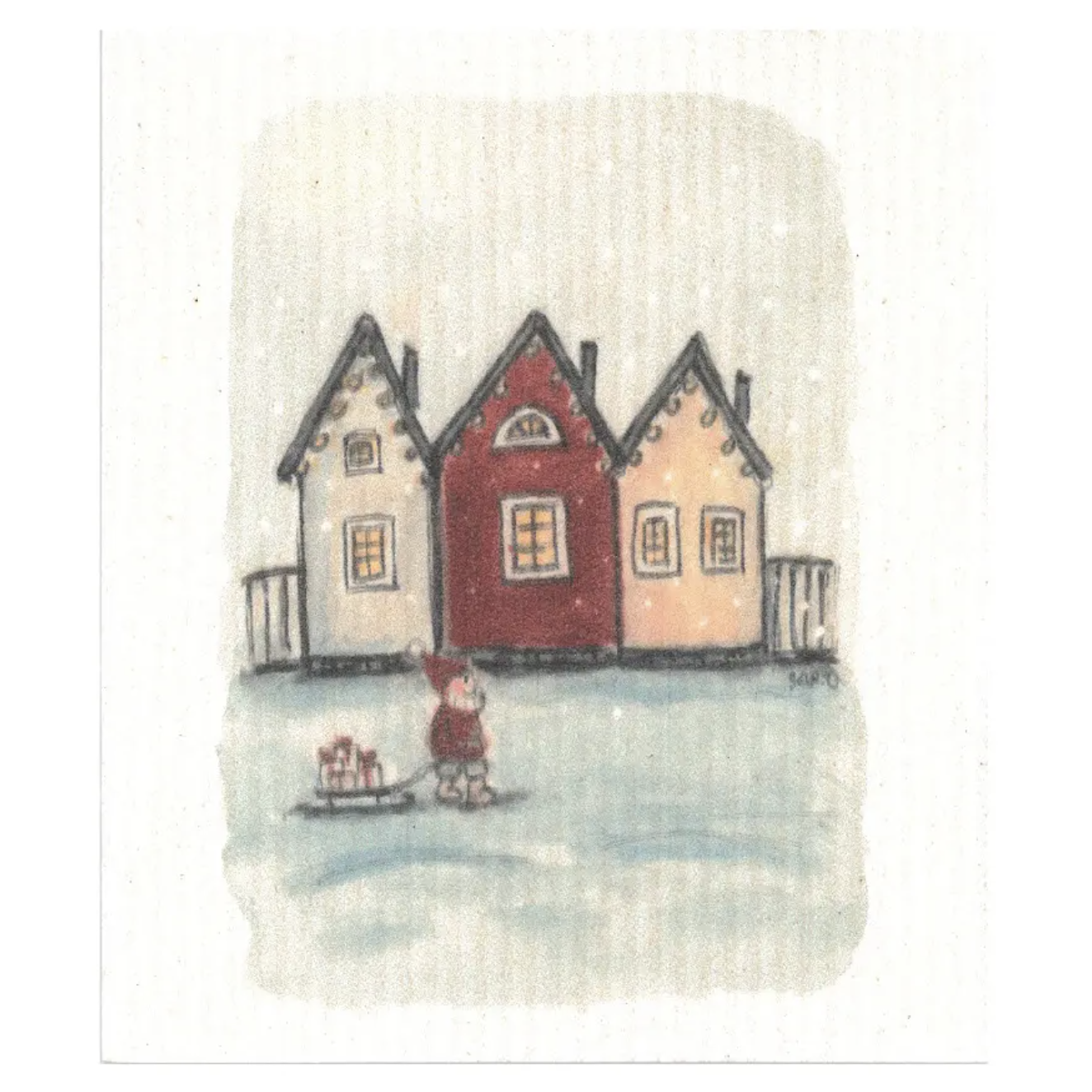 100% Biodegradable Dishcloth, Elf and Sled (9442731622687)
