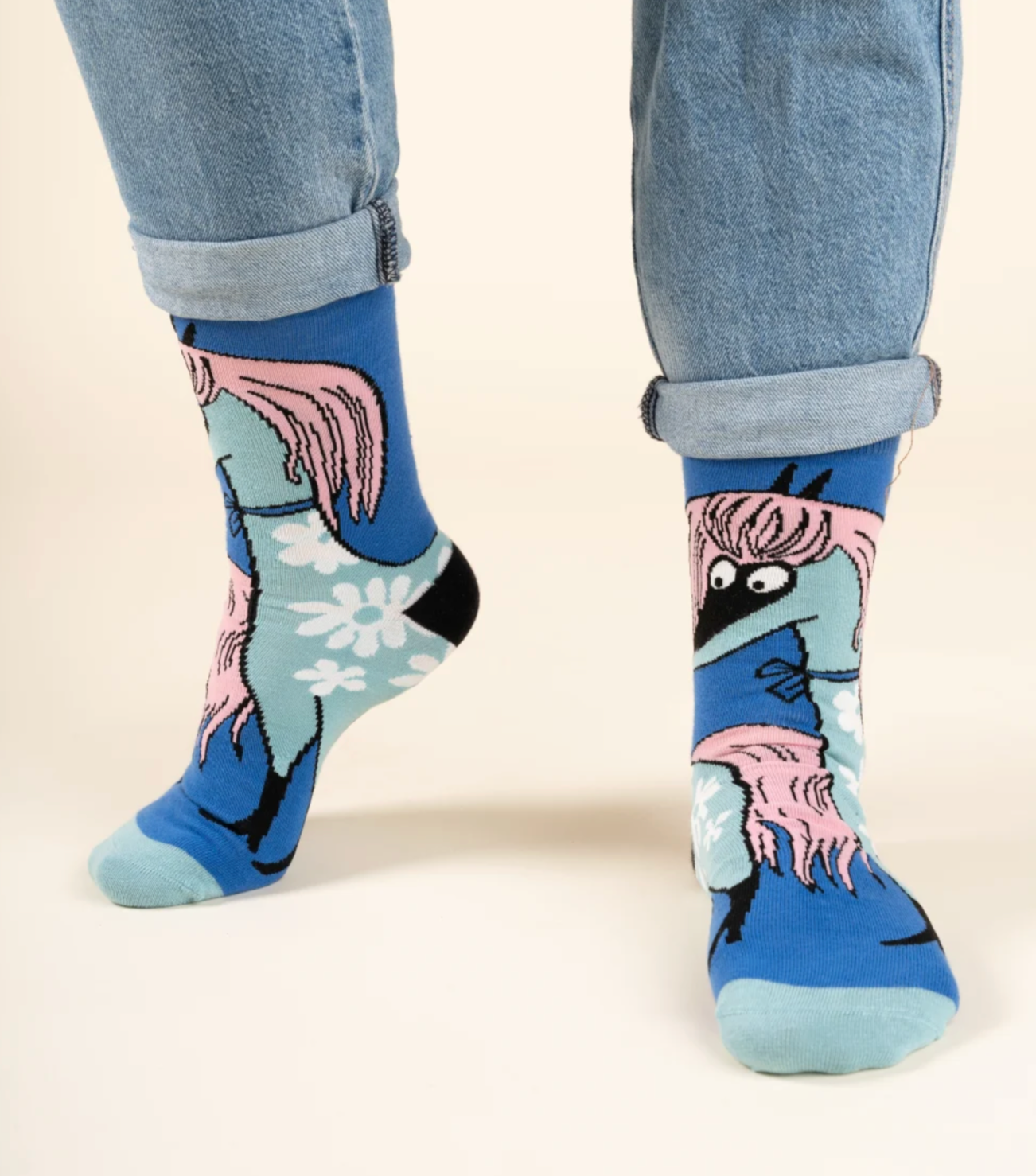Primadonna's Flower Horse Adults Socks, Blue (10254129463583)