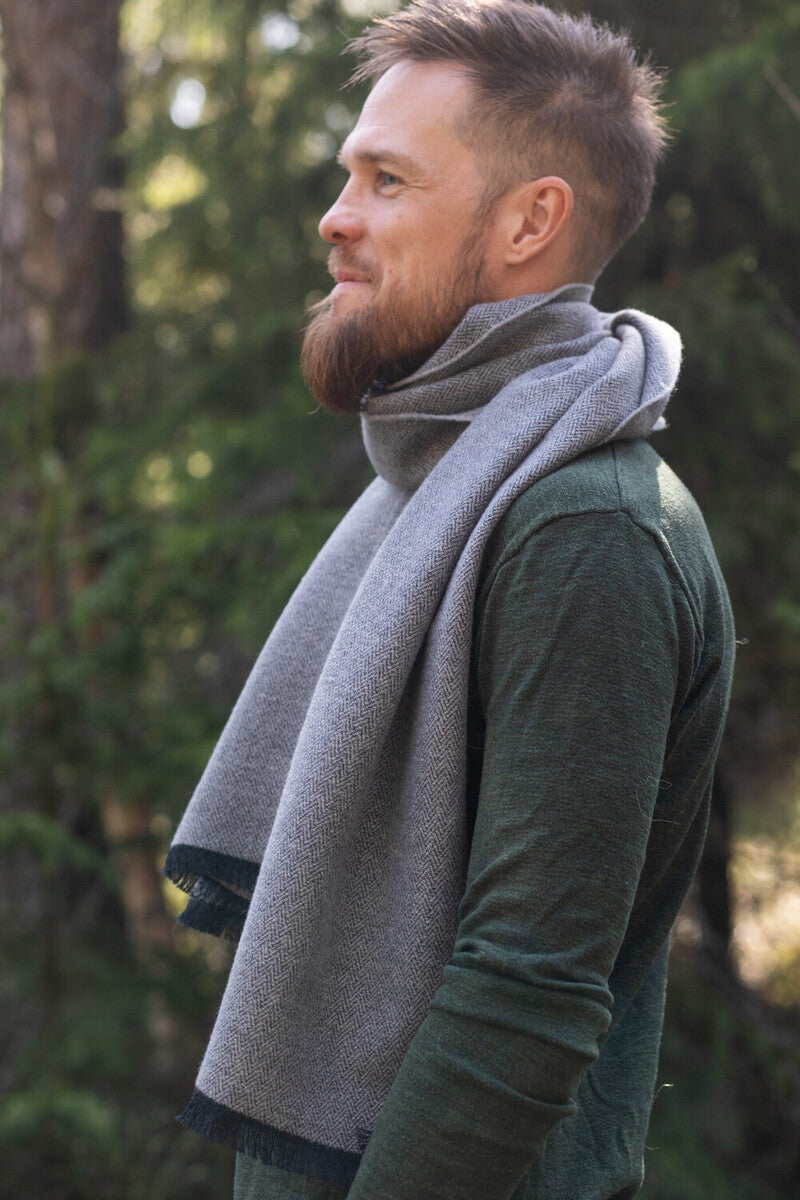 Hanki Merino Scarf, Grey (10237454483743)