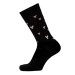 Small Hearts Merino Socks, Black (10186527867167)