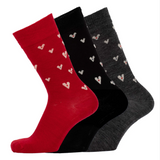 Small Hearts Merino Socks, Black (10186527867167)