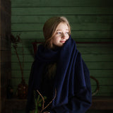 Koli Super Soft Merino Scarf, Black-Blue (10233137365279)