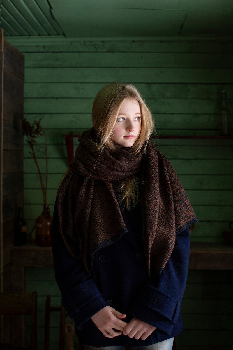 Koli Super Soft Merino Scarf, Black-Chocolate (10233139527967)