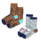 Moomintroll and Stinky Kids Socks - Double Pack, Brown/Grey (9536785776927)