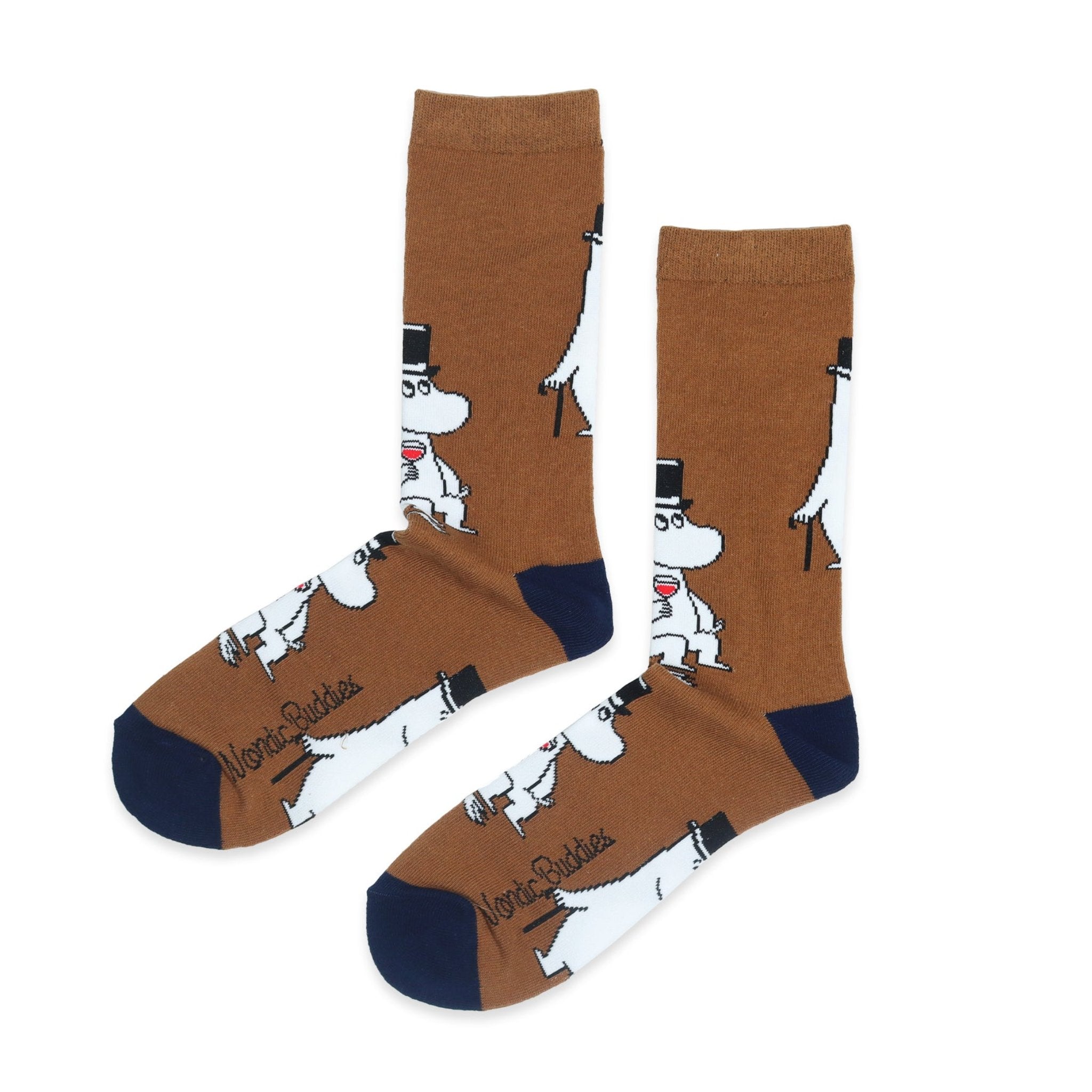 Moominpappa Thinking Men's Socks, Brown (9536186646815)