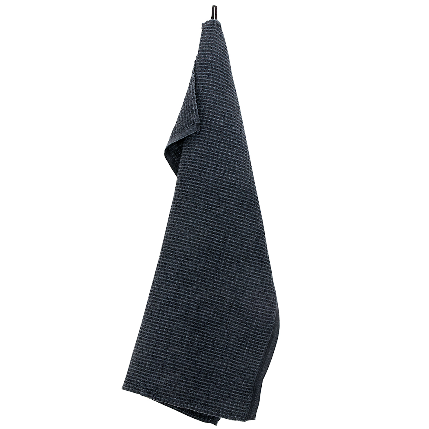 Maija Linen-Tencel Waffle Tea Towel, Black-Graphite (10238159192351)