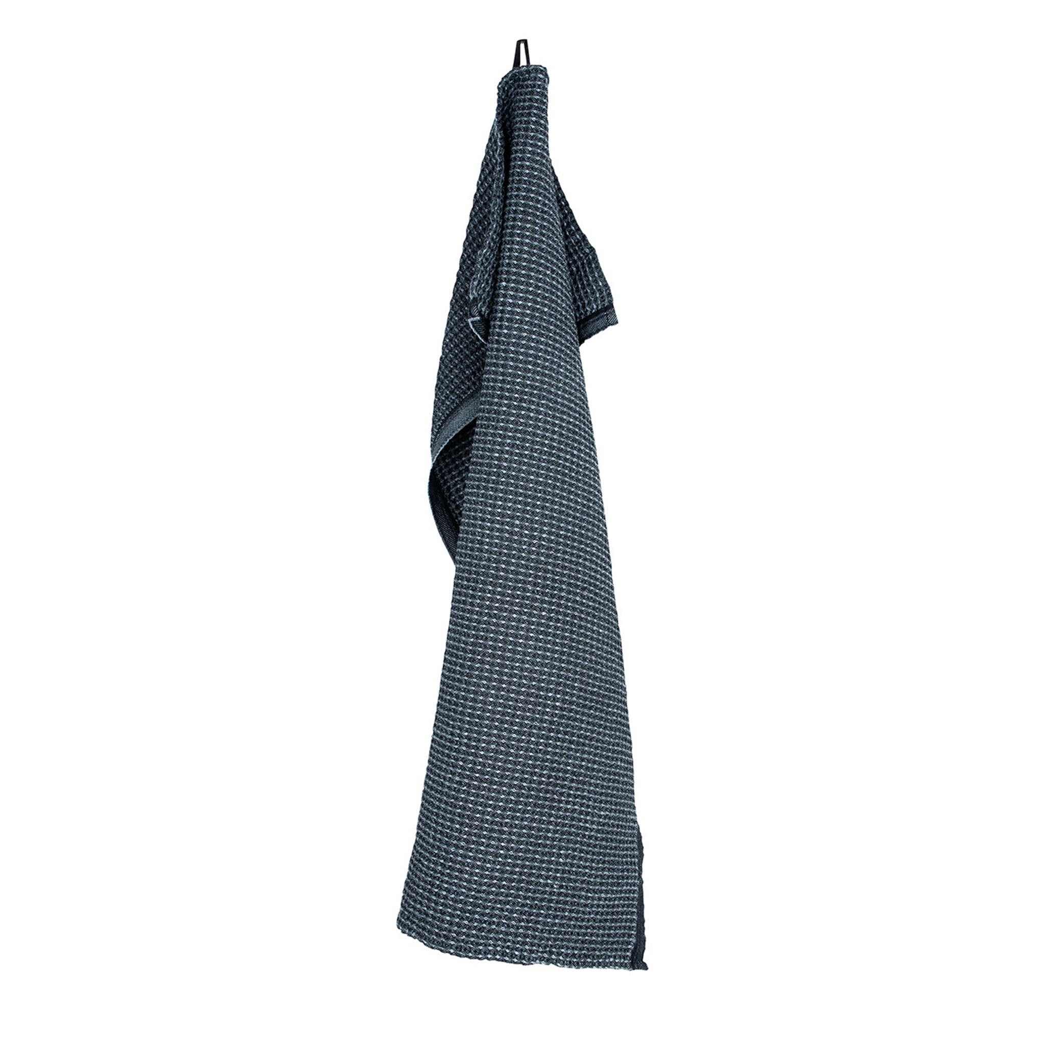 Maija Linen-Tencel Waffle Tea Towel, Black-Grey (10238159257887)
