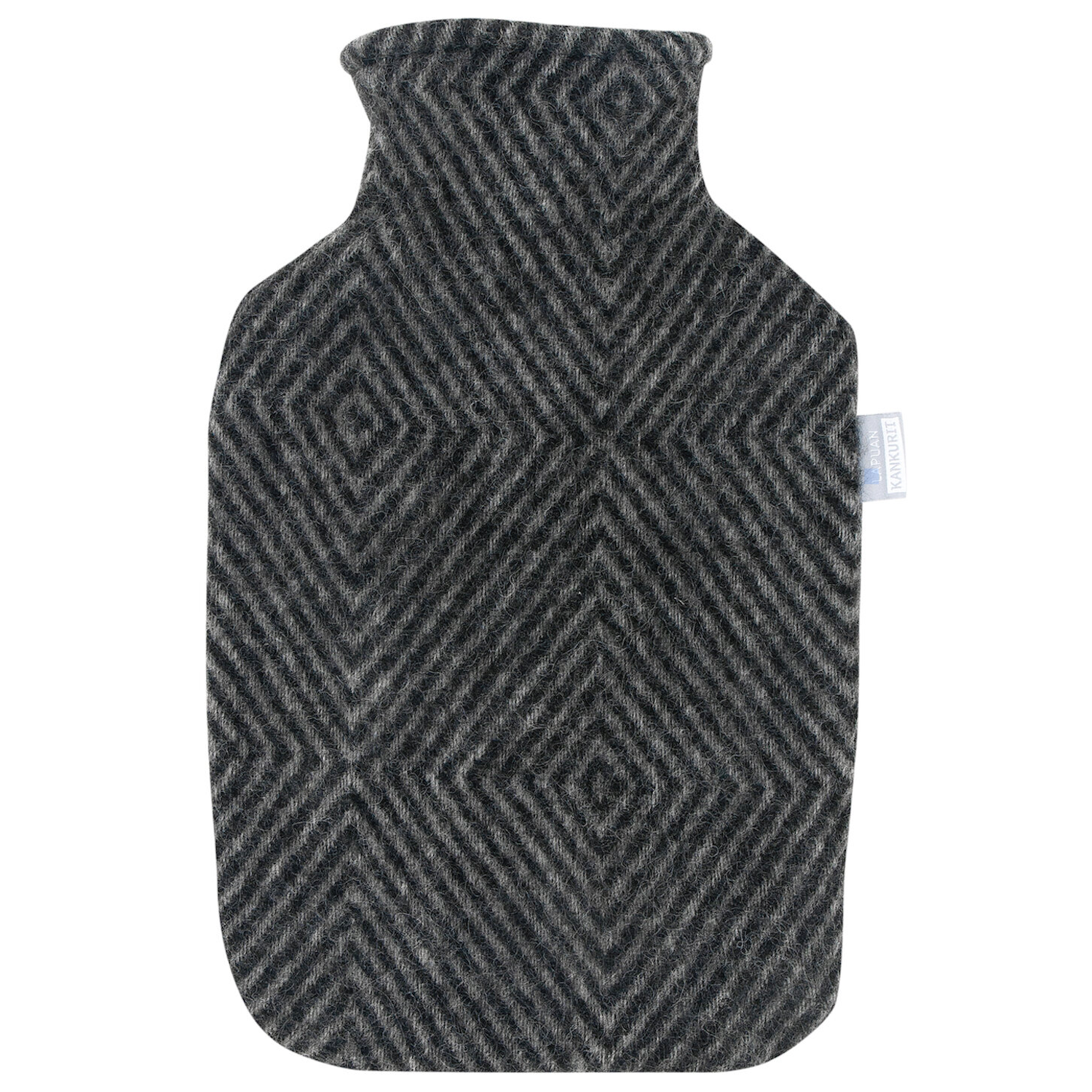 Maria Wool Cover with Hot Water Bottle, Black-Grey (10114973729055)