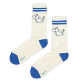 Moomintroll Running Retro Tennis Men's Socks, White-Blue (10237432824095)