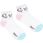 Happy Moomintroll Retro Ankle Womens Socks, White/Mint (10233106170143)