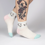 Happy Moomintroll Retro Ankle Womens Socks, White/Mint (10233106170143)