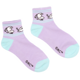 Happy Moomintroll Retro Ankle Womens Socks, Purple/Turquoise (10233119277343)