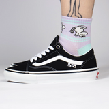 Happy Moomintroll Retro Ankle Womens Socks, Purple/Turquoise (10233119277343)