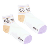 Happy Moomintroll Retro Ankle Womens Socks, White/Purple (10233117540639)