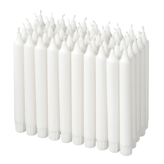 Ikea Jubla Unscented Chandelier Candle, White, 20cm, 50-Pack (8719194030367)