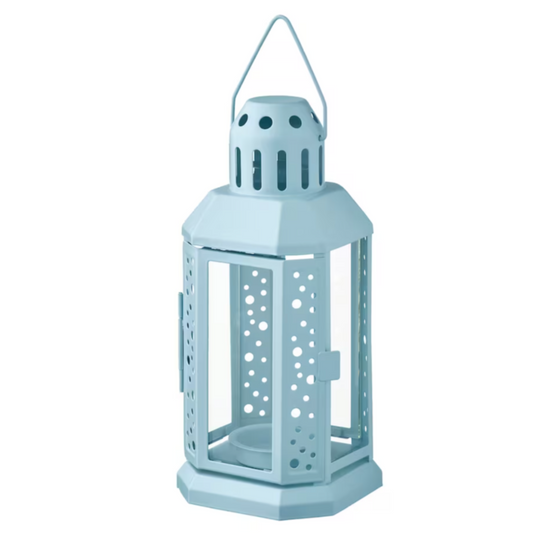 Ikea Enrum Lantern, Pale Blue (8421259837727)