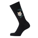Owl Merino Socks, Black (10186293477663)