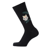 Owl Merino Socks, Black (10186293477663)