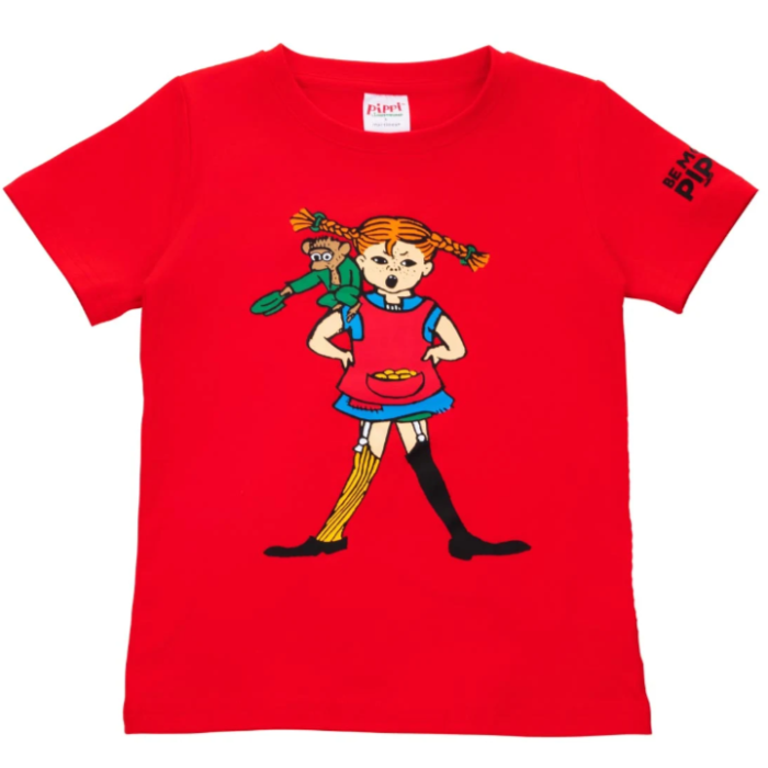 Pippi Longstocking Kid's T-Shirt, Red – Nordic Chill Pippi Longstocking Kid's T-Shirt, Red – Nordic Chill