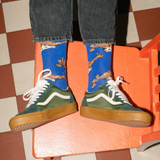 Pippi Longstocking Men's Classic Socks, Blue-Orange (10237438165279)