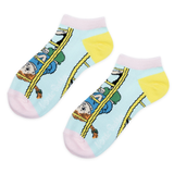 Pippi Longstocking Upside Down Ankle Socks, Blue-Yellow (10239663374623)
