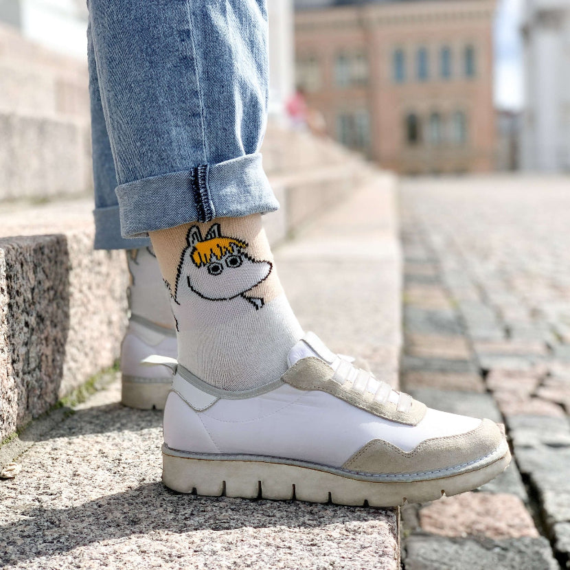 Snorkmaiden Idea Women's Socks, Beige/White (9536192446751)