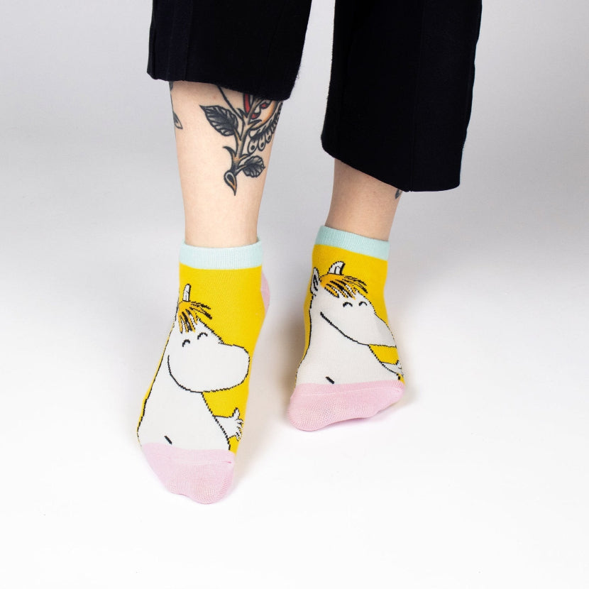 Snorkmaiden Dreaming Women's Ankle Socks, Yellow (9536790364447)