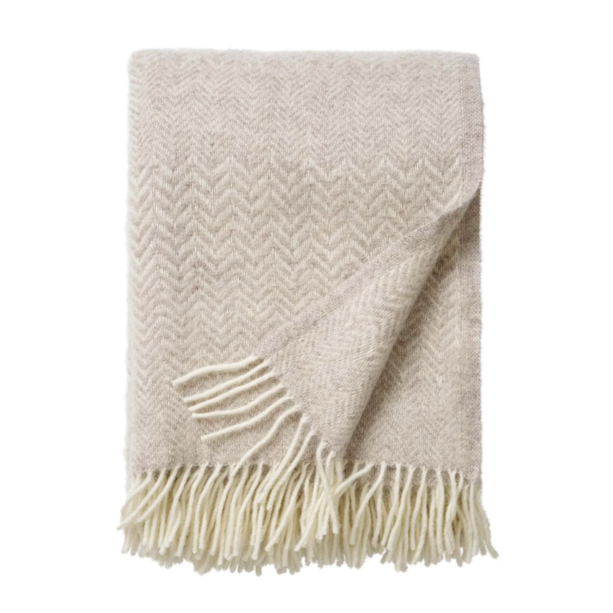 Klippan ZigZag 100% Wool Throw, Greige (9045422506271)