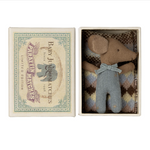Maileg Sleepy Wakey Baby ouse in Matchbox, Blue (9202604441887)